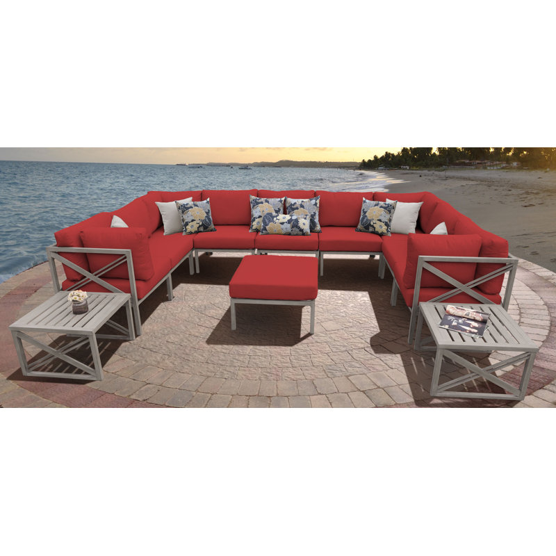 TK Classics Carlisle 12 Piece Sectional Seating Group with Cushions